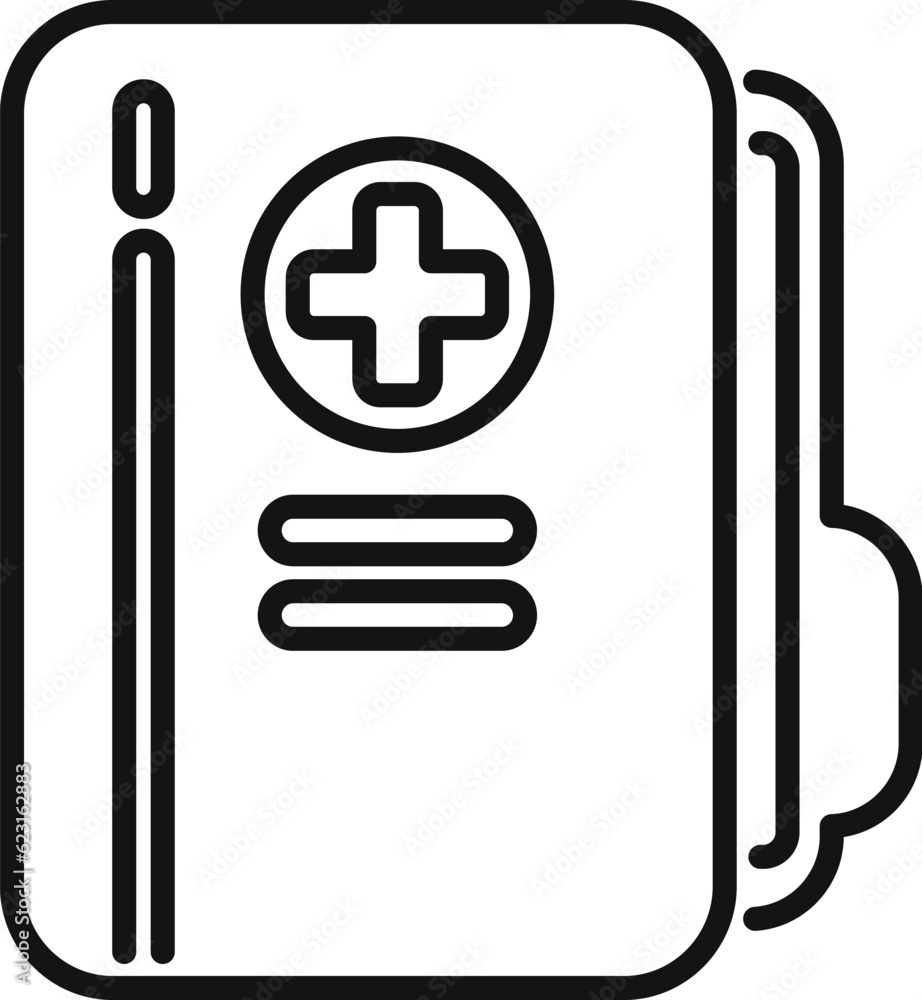 Obraz premium Medical folder icon outline vector. Test lab. Rapid clinic