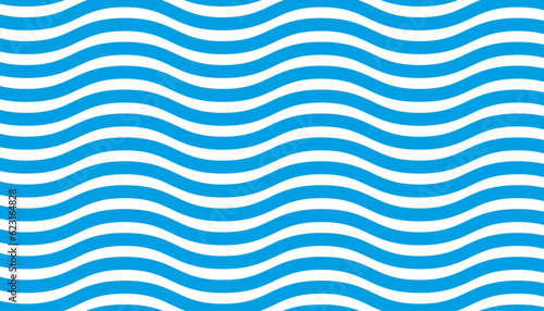 Blue and white wavy lines seamless pattern. Wavy striped line background. Waves vector illustration.
