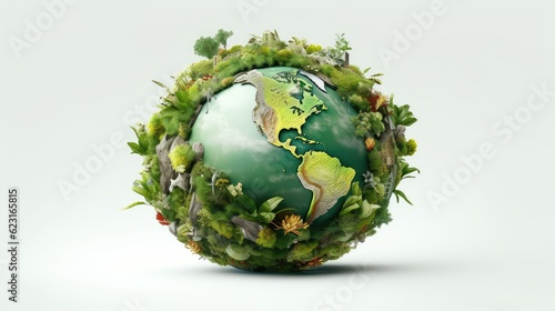 Earth transformation photo realistic illustration - Generative AI.
