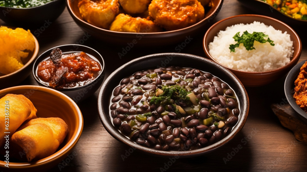 assortment with delicious brazilian meal.Vertical photo.Generated by AI assortment with delicious brazilian meal.Vertical photo.Generated by AI