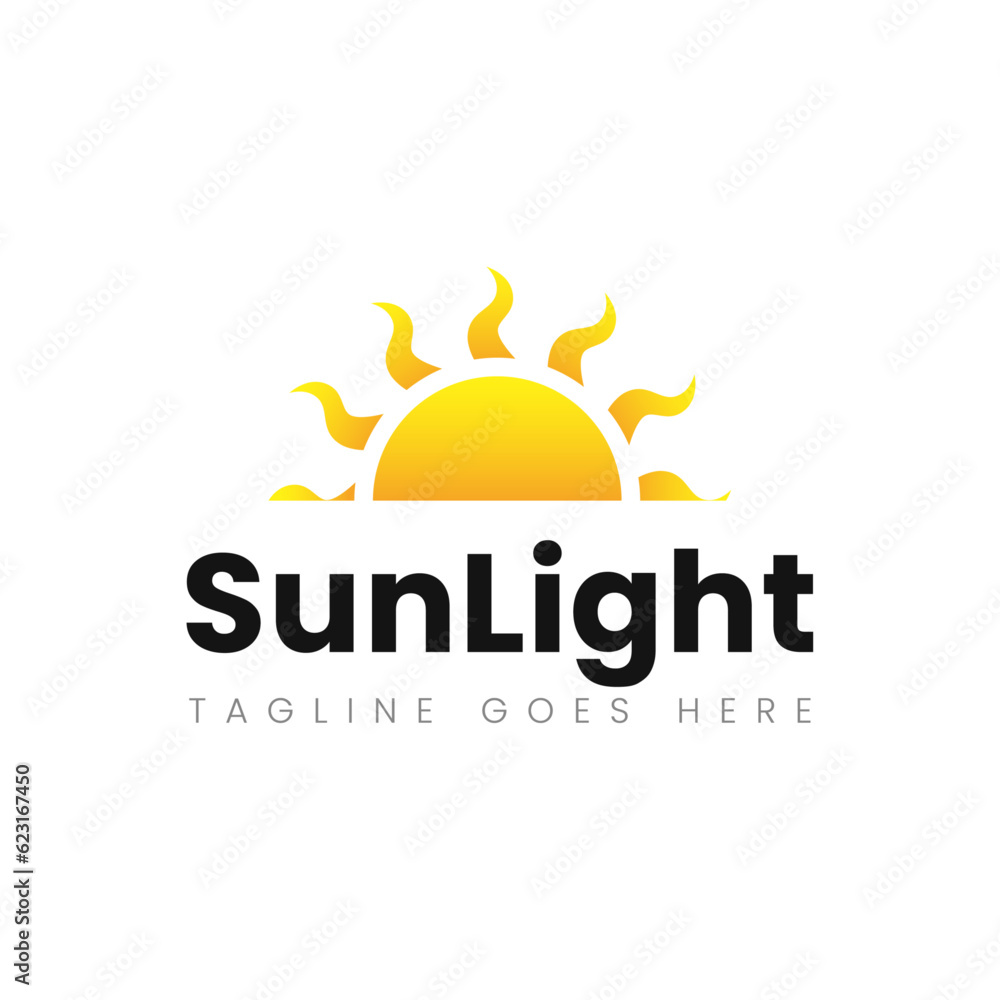Fototapeta premium Sun logo design and sun vector icon template