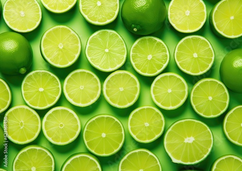 Professional photography of Pattern of Limes fruits. Generative