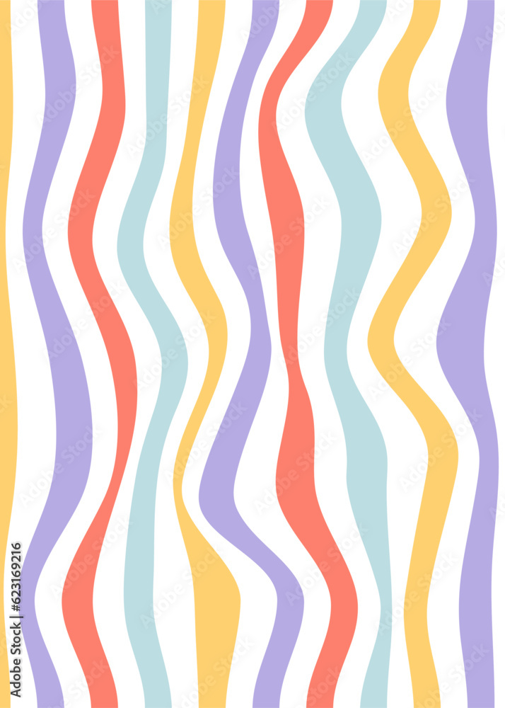 Abstract groovy hippie background with colorful wavy lines. Trendy retro print design for posters, cards, banners Abstract groovy hippie background with colorful wavy lines. Trendy retro print design for posters, cards, banners