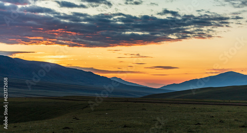 sunset over the mountains