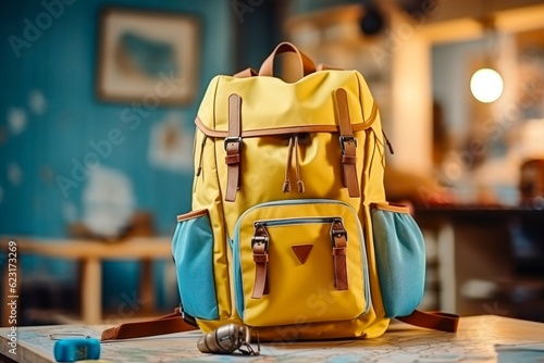 Yellow Backpack for School Kids