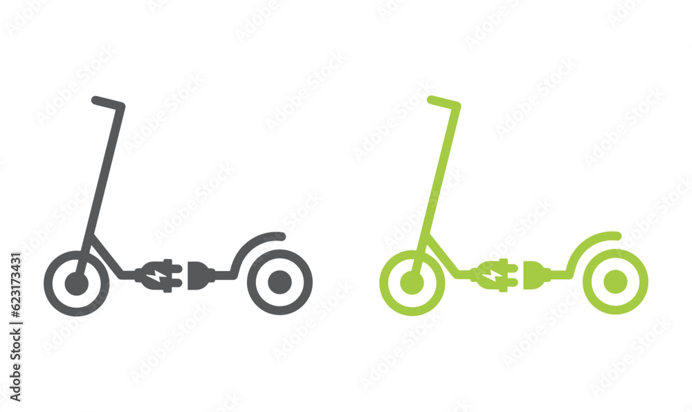 Kick scooter, electric transport icon, vector, sign. Kick scooter, electric transport icon, vector, sign.