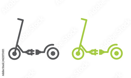 Kick scooter, electric transport icon, vector, sign.
