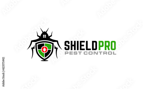 Illustration vector graphic of home pest control and protection company logo design template