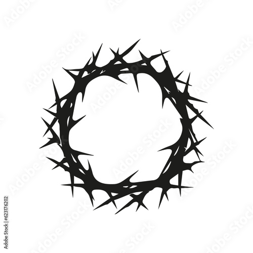 Crown of thorns. Vector illustration. Flat design.	