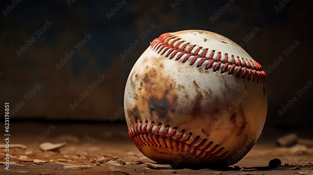 BaseBall Ball on muddy Field. Dramatic shot ideal for banner or Background. BaseBall Ball on muddy Field. Dramatic shot ideal for banner or Background.
