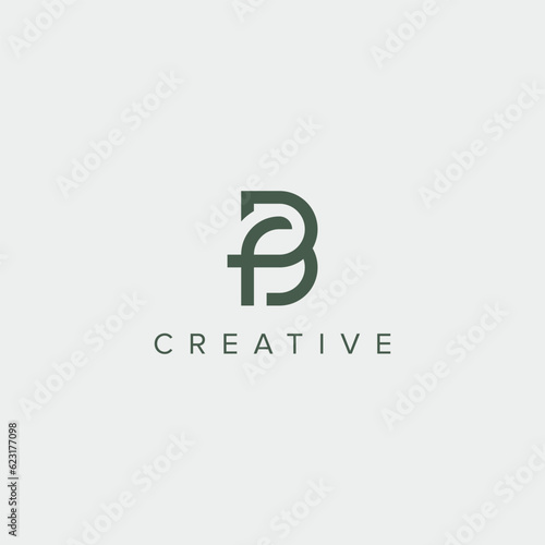 Alphabet letter BF FB logo design template - vector.