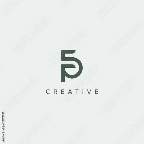 Alphabet letter EP PE logo design template - vector.
