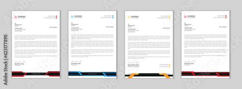 Clean and professional corporate company business letterhead template design with color variation bundle.
Abstract Corporate Business Style Letterhead Design Vector Template. Letterhead design.