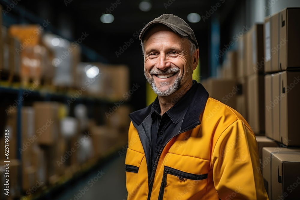 Fototapeta premium man standing in the warehouse