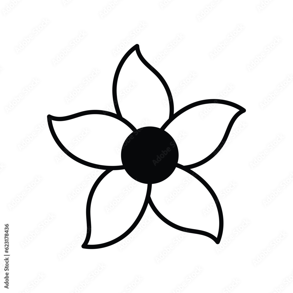 Jasmine Flower icon, Vector Stock illustration. Jasmine Flower icon, Vector Stock illustration.