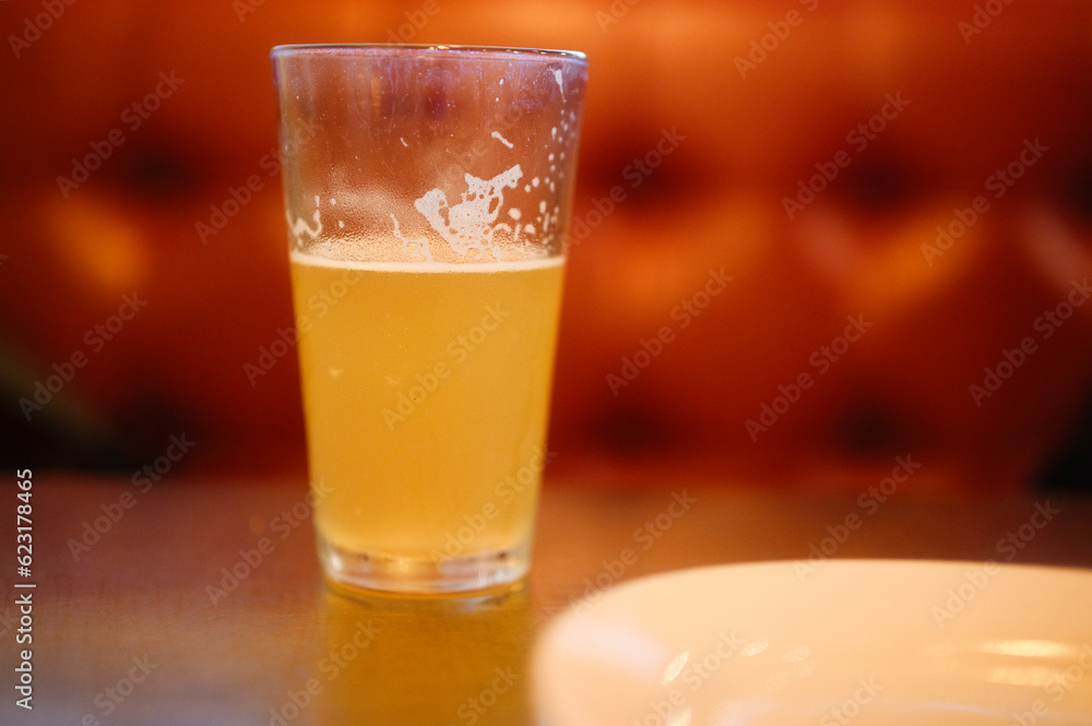 glass of beer on the table glass of beer on the table