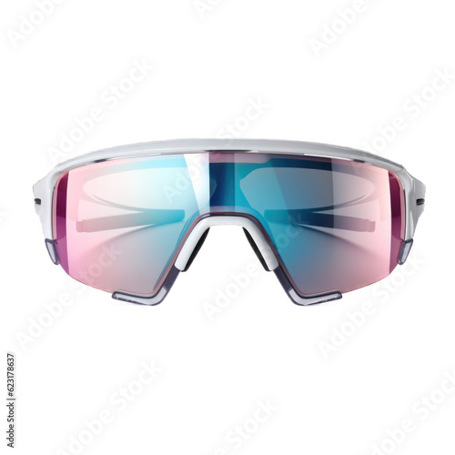 Futuristic sunglasses isolated on transparent background. Generative AI