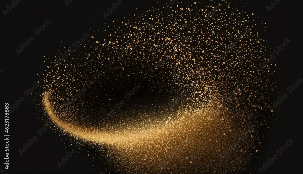 Vector gold sparkles on an isolated transparent backgr.Generative AI Vector gold sparkles on an isolated transparent backgr.Generative AI