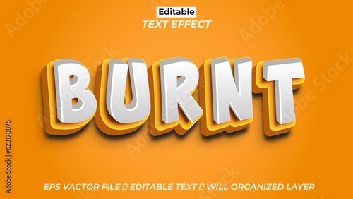 Free vector editable burnt text effect, 3d text effect