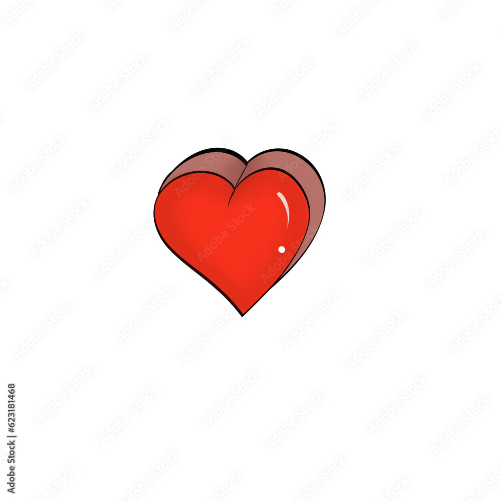 red heart isolated on white