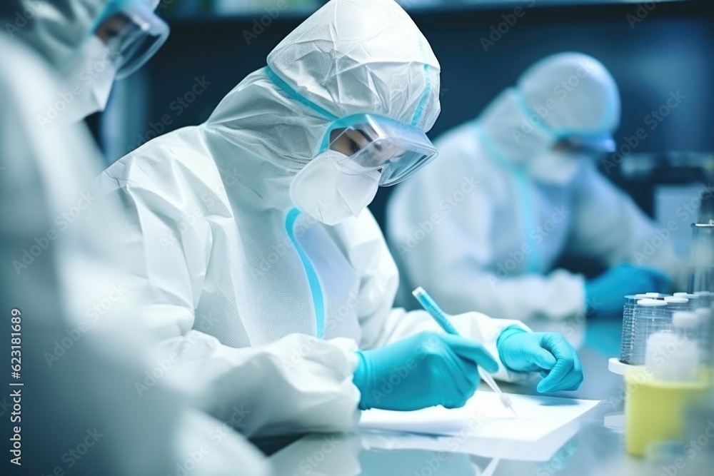 Scientists Conducting Research in High-Security Laboratory Generative AI Scientists Conducting Research in High-Security Laboratory Generative AI