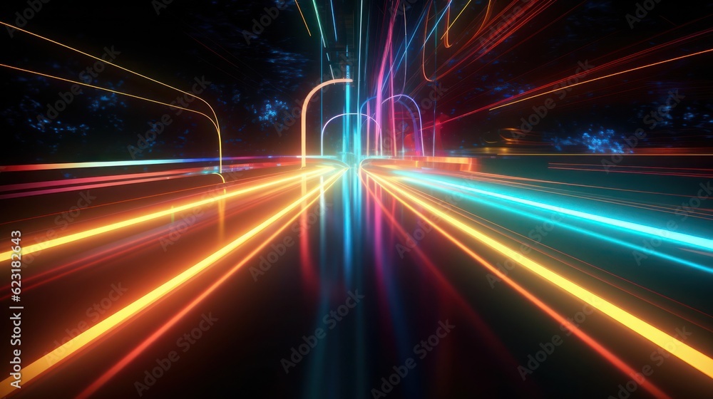 Abstract background of the light trails on the road Abstract background of the light trails on the road