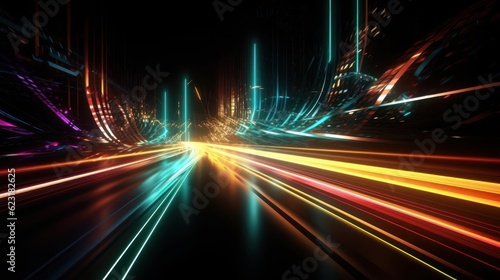 Abstract background of the light trails on the road