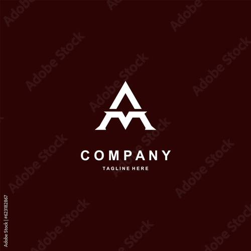 Letter AM logo template vector for business identity.