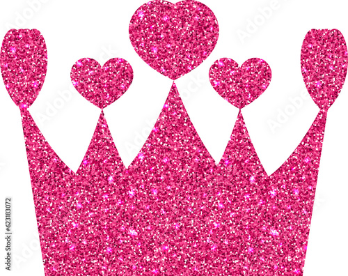 Pink crown holiday design decoration.