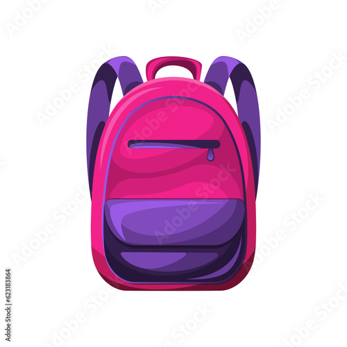 A school backpack.Back to school.Children's satchel,travel backpack.Vector illustration isolated on a white background.