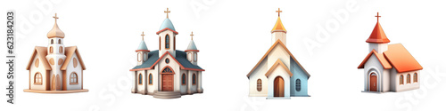 Church clipart collection, vector, icons isolated on transparent background
