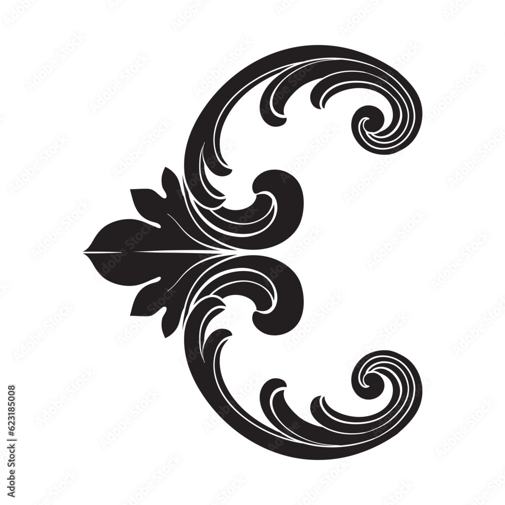 Border and Frame with baroque style. Ornament elements for your design. Black and white color. Floral engraving decoration for postcards or invitations for social media. Border and Frame with baroque style. Ornament elements for your design. Black and white color. Floral engraving decoration for postcards or invitations for social media.