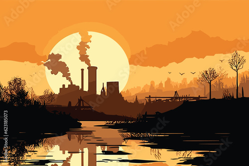 Environment Pollution By Industry On Sun Nature Landscape Environment Pollution By Industry On Sun Nature Landscape Background
