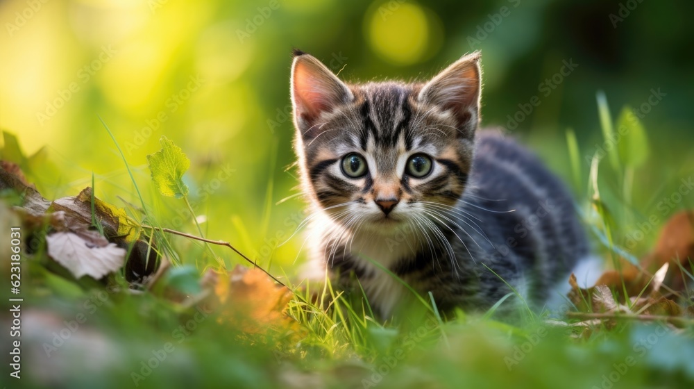 Portrait of a Cute Adorable Kitten generative AI Portrait of a Cute Adorable Kitten generative AI