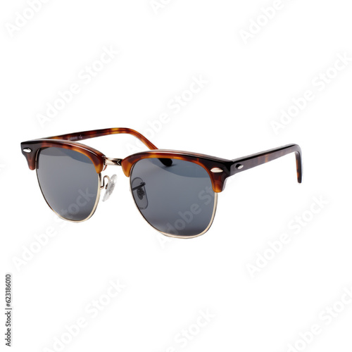Clubmaster sunglasses isolated on transparent background. Generative AI