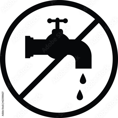 No water tap sign on white background. Vector illustration.