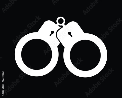 Police handcuffs vector icon. filled flat sign for mobile concept and web design. Handcuff glyph icon. Symbol, logo illustration. Vector graphics.