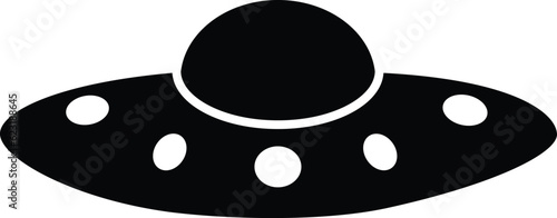 Flying Saucer. Unknown Flying Object. UFO Flying saucer vector icon.