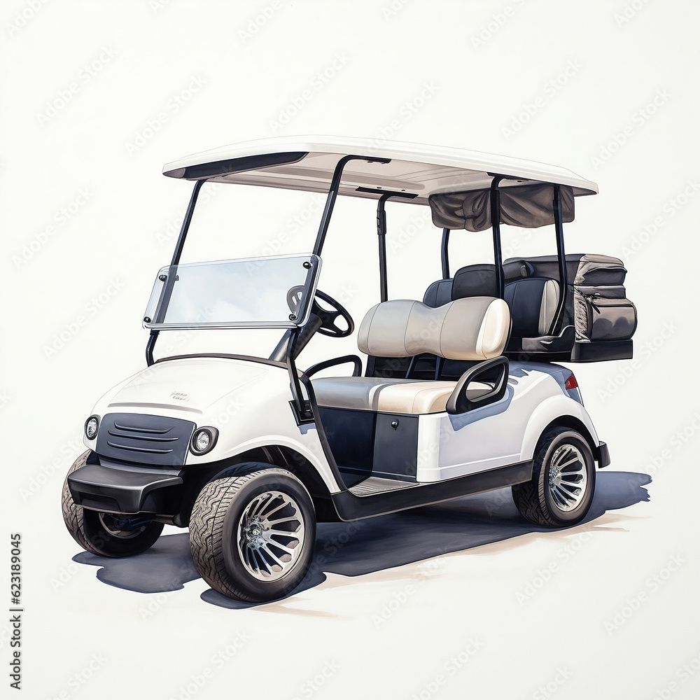 golf cart on golf course golf cart on golf course
