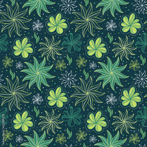 Seamless floral green pattern