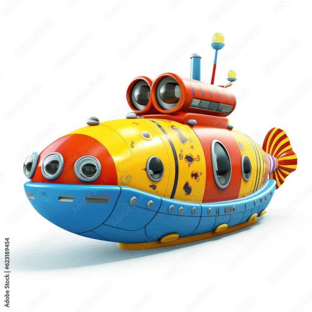 Friendly Cartoon Submarine Characters with Big Eyes generative AI Friendly Cartoon Submarine Characters with Big Eyes generative AI