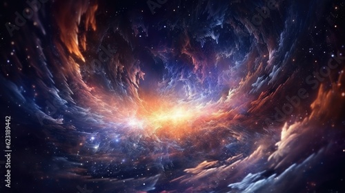 An endless galaxy that amazes mortal man. Generative AI Technology  photo
