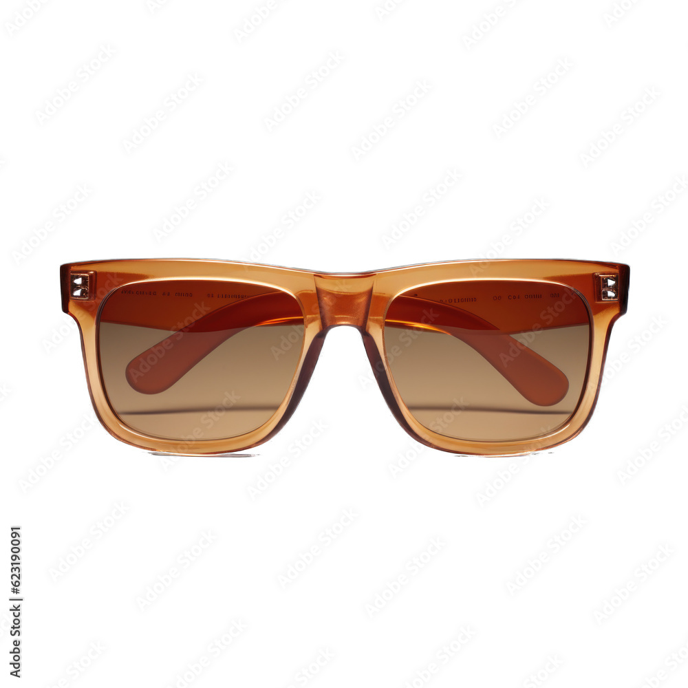 Oversized square sunglasses isolated on transparent background. Generative AI Oversized square sunglasses isolated on transparent background. Generative AI