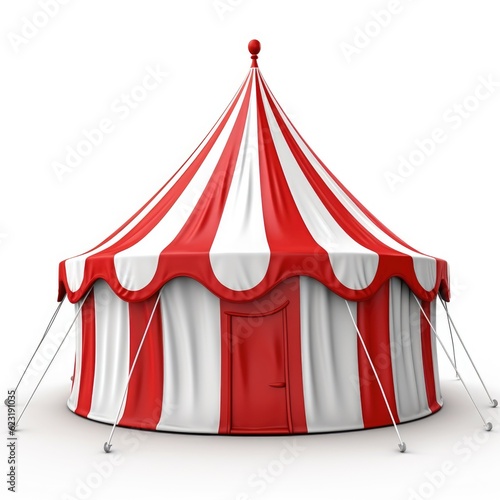 3D Cartoon Tent Isolated on White Background with Clipping Path, Full Depth of Field, and Focus Stacking Generative AI