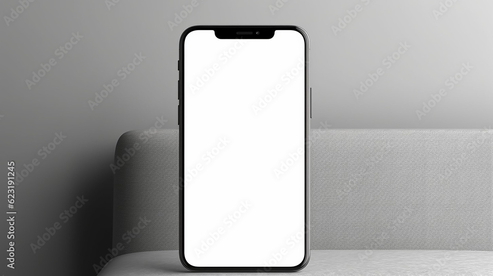 ai generative smartphone mockup with blank white screen ai generative smartphone mockup with blank white screen