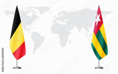 Belgium and Togo flags for official meeting
