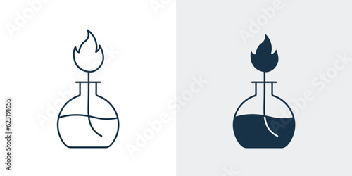 Laboratory Burner icon fire. Science lab concept vector