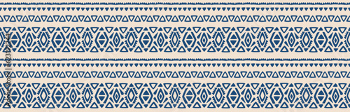 Ethnic abstract ikat art. Seamless pattern in tribal, folk embroidery, and Mexican style. Aztec geometric art ornament print. Design for carpet, wallpaper, clothing, wrapping, fabric, cover, textile.