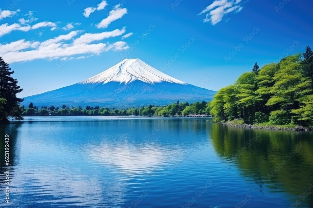 Tranquil Reflections: Japanese Landscape Serenity Generative AI