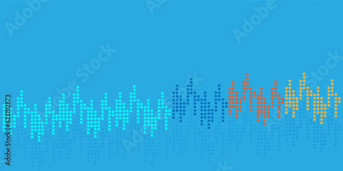 Modern sound wave equalizer.Audio technology, musical pulse. Vector illustration on blue background - EPS 10